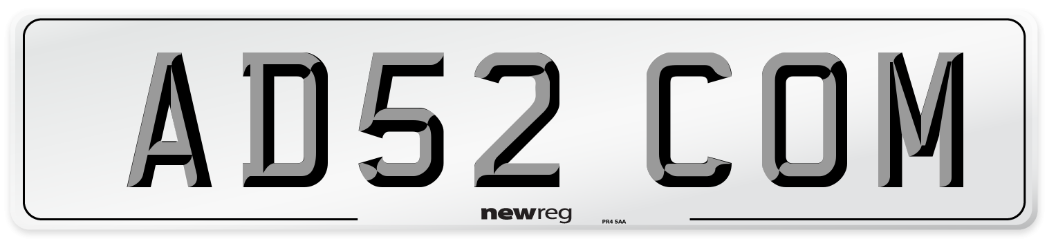 AD52 COM Number Plate from New Reg